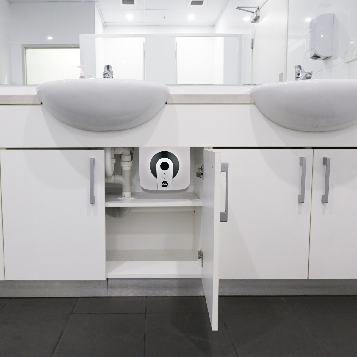 Small Storage Water Heater installed under sink