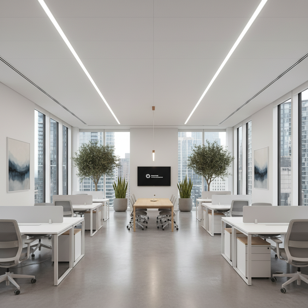 Modern bright open office space