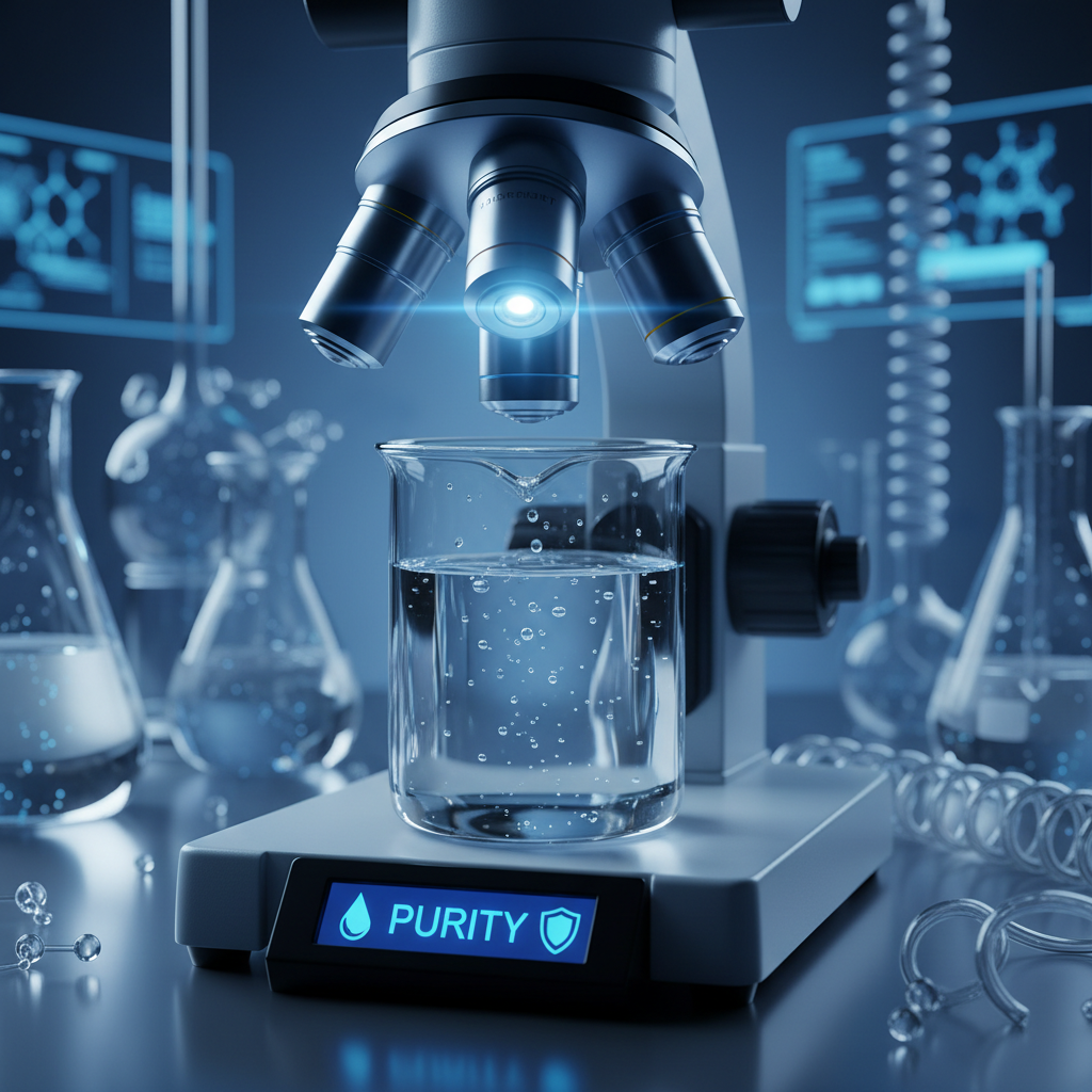 Glass of clean water in a laboratory setting